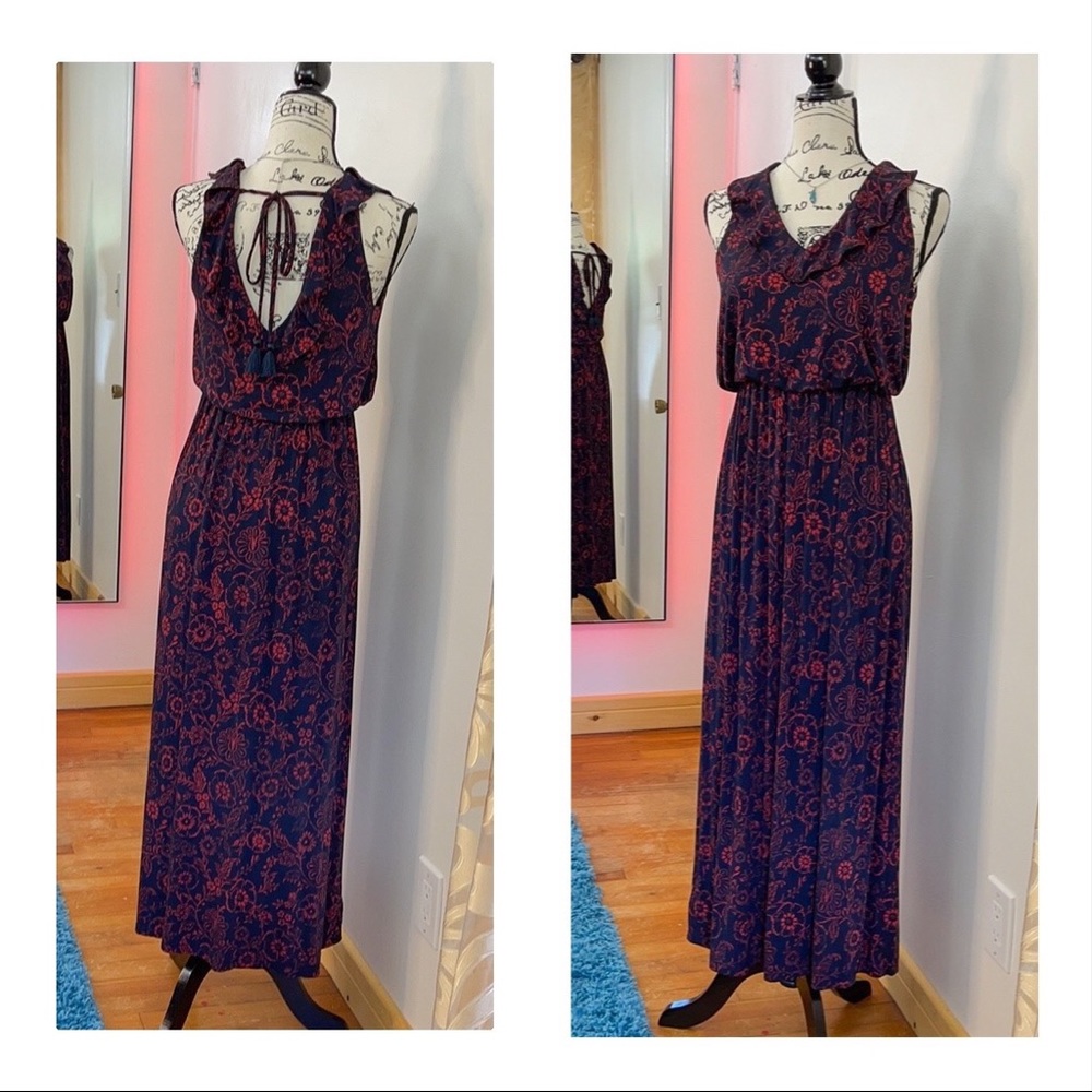 💕Beautiful Red & Black Loft Maxi Dress💕